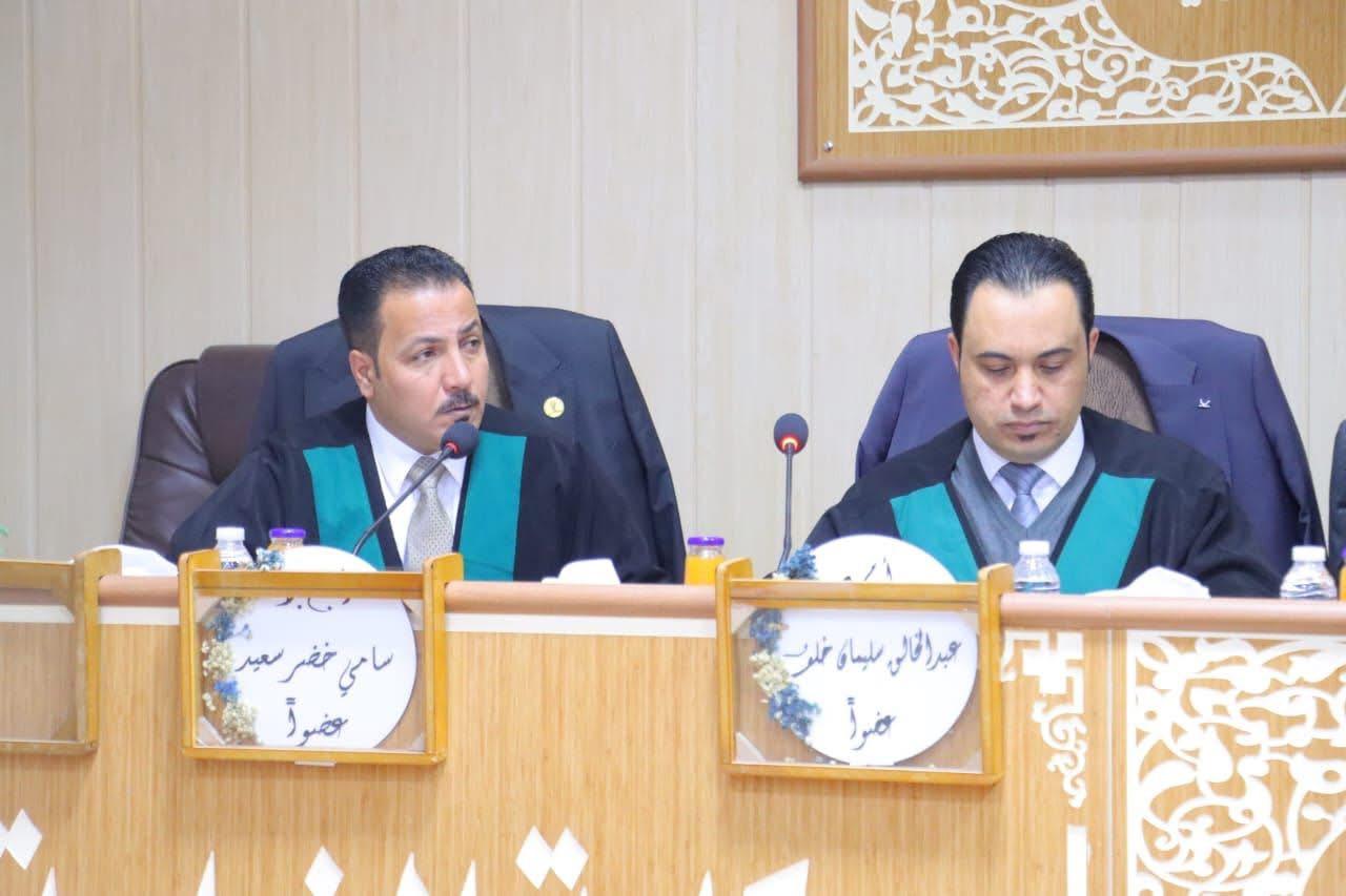 مشاركة  السيد عميد كليتنا بعضوية لجنة مناقشة اطروحة دكتوراه 